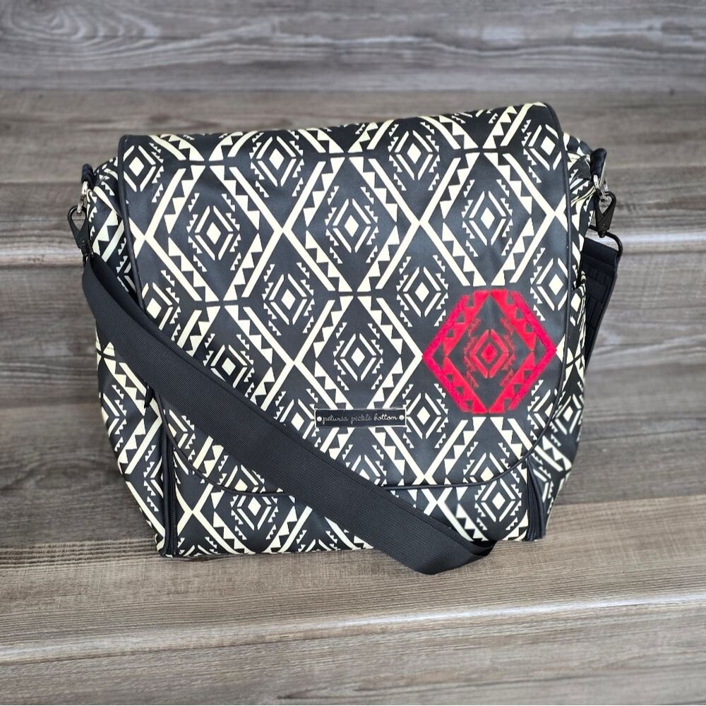 Petunia Pickle bottom diaper bag, geometric design, backpack & shoulder straps